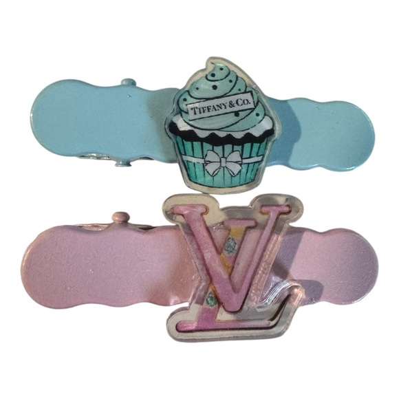 Other - Girls Tiffany & Co. and LV Hair Clips - Blue and Pink
